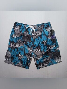 Kanu Surf Mens Paradise Board Shorts 3X Gray Blue Tropical NWT